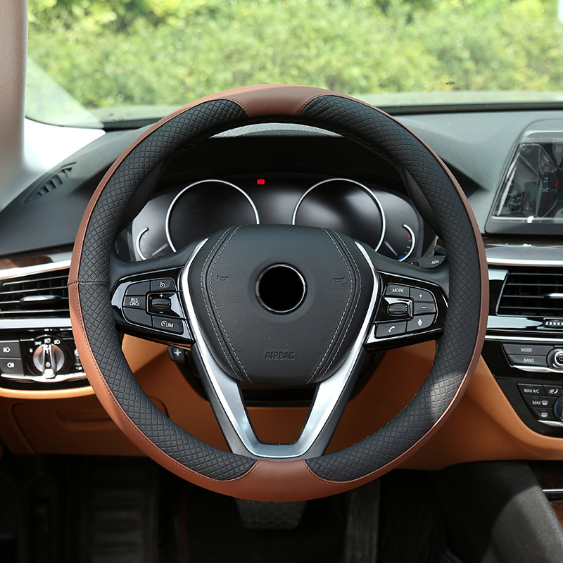 Solution: PU steering wheel set 38CM car leather breathable, snake-proof, Skidproof General Model Wholesale