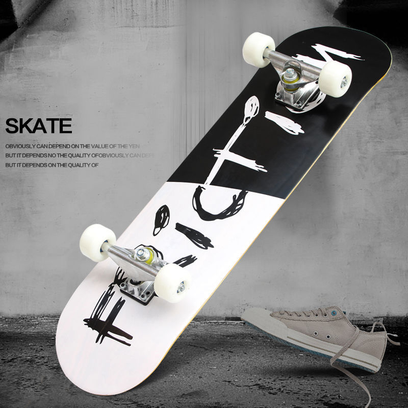 Skateboard beginners Professional boys and girls adolescent children adult long board road brush street four wheels biqiao skateboard