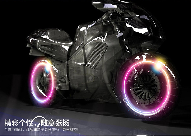 Air Valve Light Vibration Induction Hot Wheels Colorful Air Tap Light Mountain Bike Fixture and Fitting Tire Flash Light