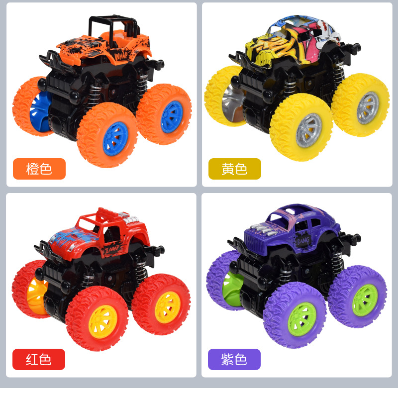 Freezing price douyin stall flip stunt four-wheel drive inertial OFF-road vehicle children toy boy model car crash