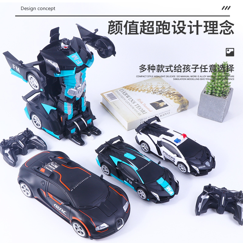 Gesture Sensing One-Click Deformation Remote Control Car Child Robot Deformation Remote Control Toy Four-Wheel Drive Remote-Control Automobile