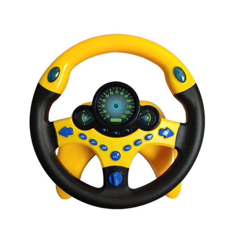 Same Type as TikTok Co-Pilot Steering Wheel Toy Children&#039;s Car Simulation Steering Wheel Internet-Famous Toys Cross-Border English Style