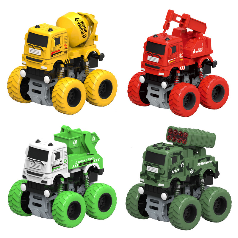 Children&#039;s Toy Car Model Boy Four-Wheel Drive Inertia off-Road Vehicle Baby Pull Back Car Car Night Market Stall Supply