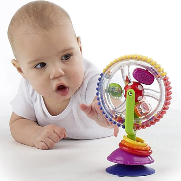Baby Feeding Three-Color Rotating Ferris Wheel Baby with Suction Cup One Year Old Children&#039;s Rattles Dining Table Toys