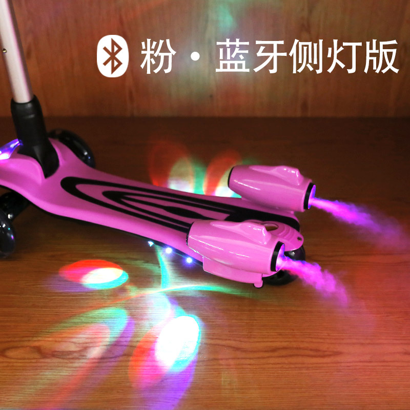Children&#039;s Scooter Spray Three-Wheel Flash Music Luge Folding Three-in-One Scooter Four-Wheel Scooter