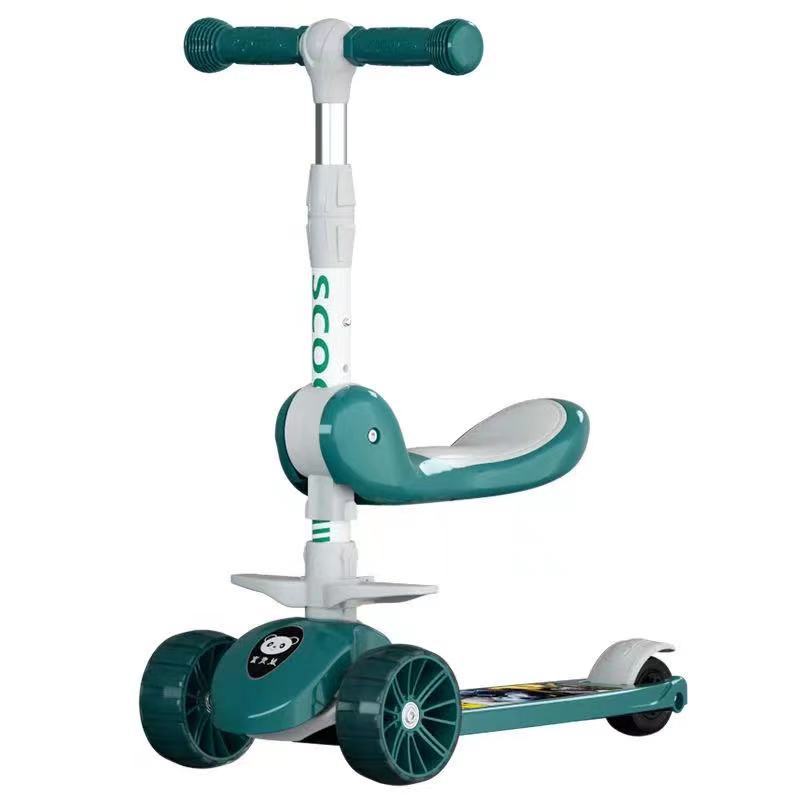 New Children&#039;s Scooter Three-Wheel Widened Wheel Music Folding 3-6-8 Years Old Boys and Girls Single Leg Scooter