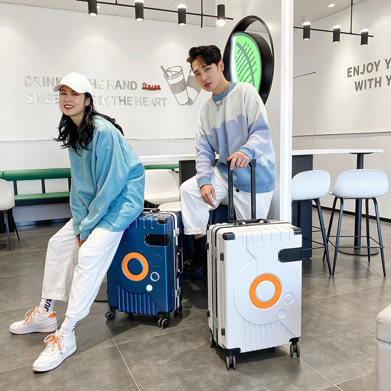 Internet Hot New Luggage Logo Large Capacity Aluminium Frame Luggage Universal Wheel Boarding Bag 20-Inch 24-Inch Suitcase