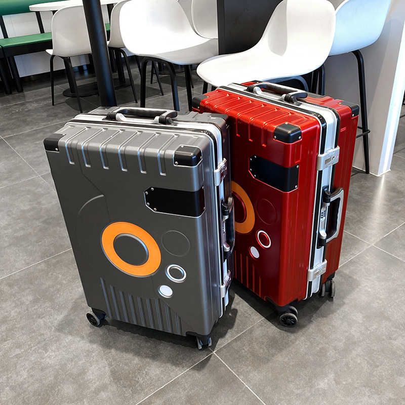 Internet Hot New Luggage Logo Large Capacity Aluminium Frame Luggage Universal Wheel Boarding Bag 20-Inch 24-Inch Suitcase
