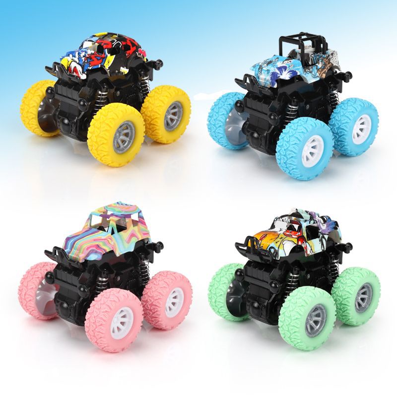 Tiktok popular night market stall four-wheel drive inertia children&#039;s toy off-road climbing stunt car drop-resistant stunt car wholesale