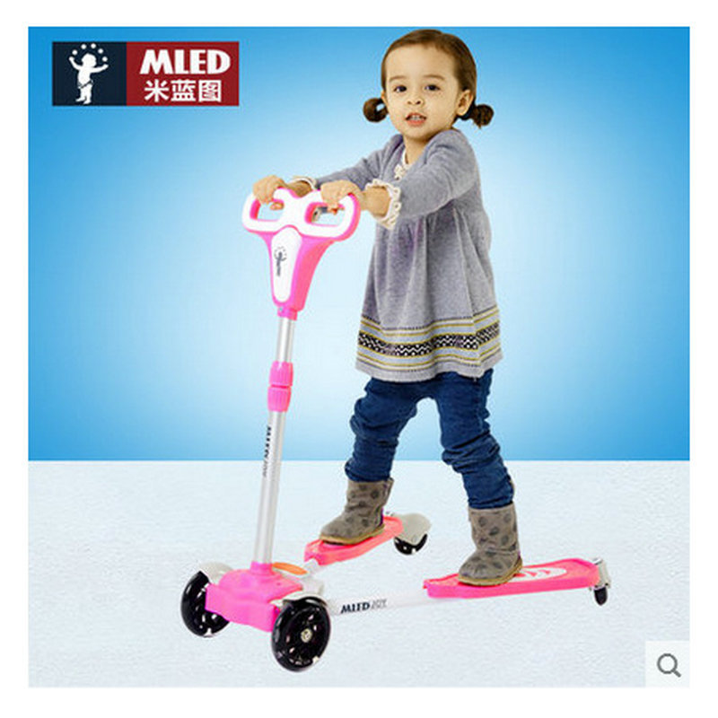 Children&#039;s Frog Scooter Outdoor Sports Lifting Version Four-Wheel Scooter 3-5-7 Years Old Children&#039;s Scissors Luge