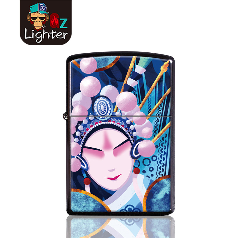 Grinding Wheel Kerosene Lighter Peking Opera Facial Makeup National Fashion Creative Series Personalized Custom Logo