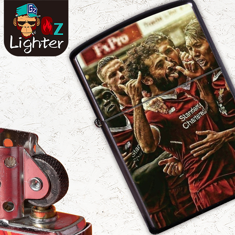 Factory Direct Sales UEFA Football Series Kerosene Lighter Metal Retro Grinding Wheel Lighter Customizable Logo