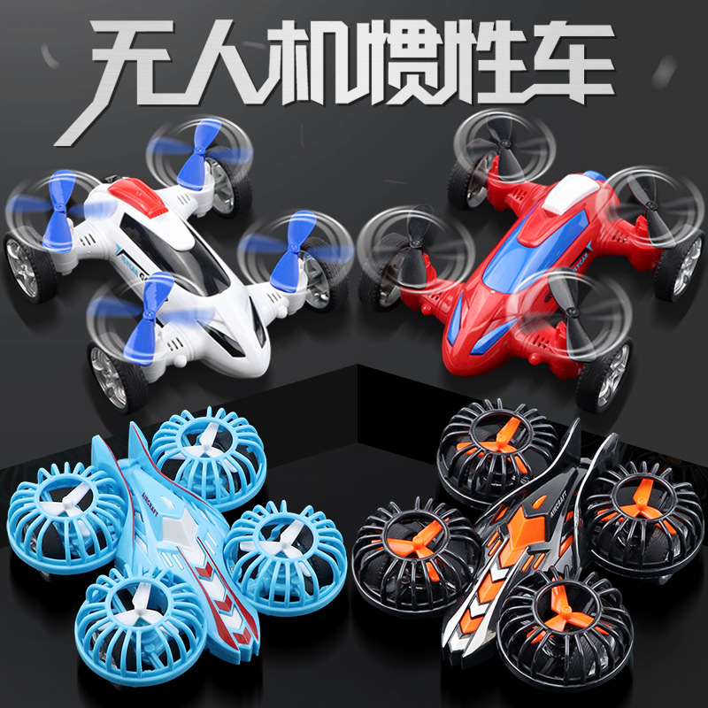 Children&#039;s Inertial Four-Wheel Drive Aircraft Model Toy Boy Drop-Resistant UAV Car Night Market Stall Supply Wholesale
