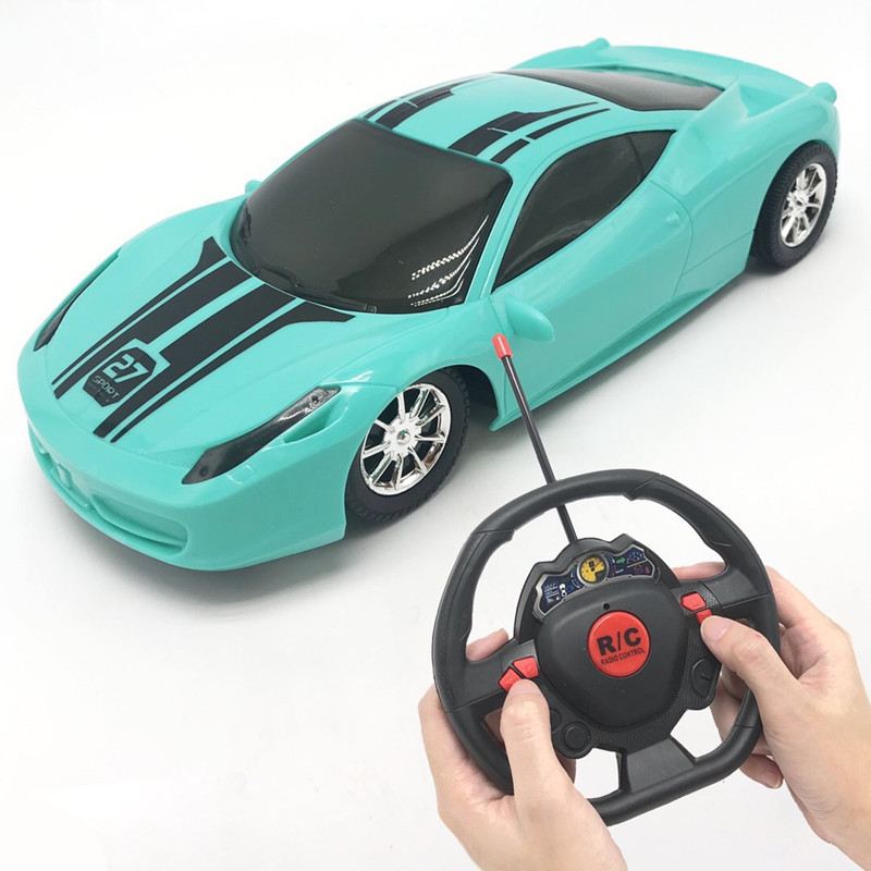 Gift Box Children&#039;s Electric Steering Wheel Remote Control Car Toy Boy Simulation Sports Car Model Student Gift Stall Supply