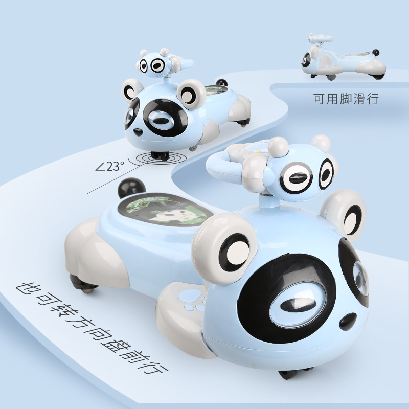 Miu Baby Swing Car 1-3-6 Years Old with Music Silent Wheel Baby Sliding Panda Luge Bobby Car