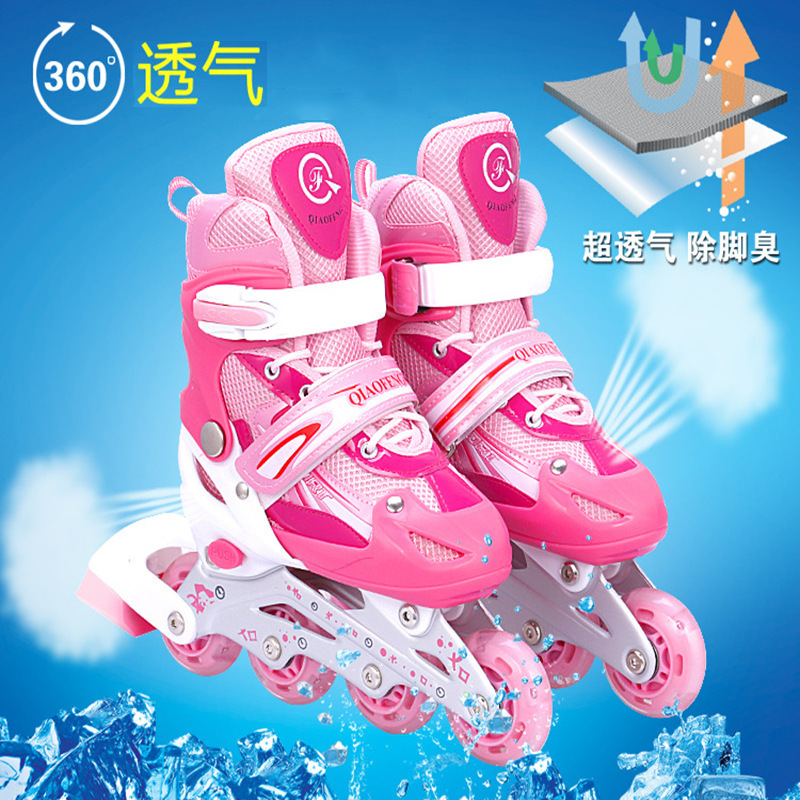 Male and Female Adults the Skating Shoes Children Full Set Skates Flashing Wheel Straight-Row Roller Skate Factory Direct Supply Wholesale
