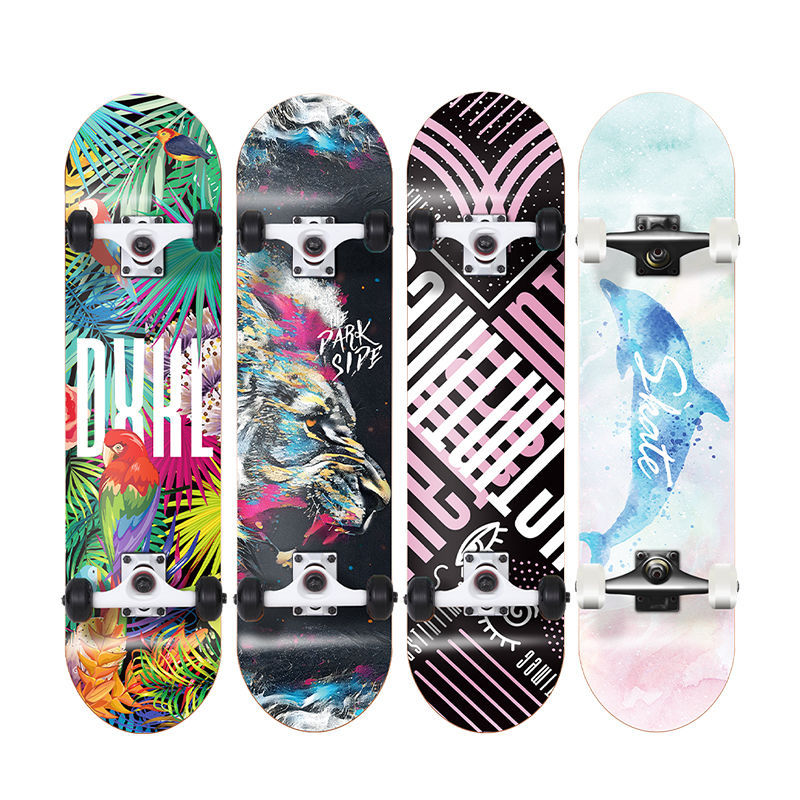 [Impulse price] Four-wheel skateboard beginners adult children youth road brush street professional biqiao skateboard