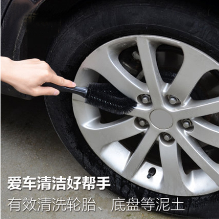 Factory Direct Sales Car Wheel Brush Tire Brush Car Wash Brush Steel Wire Wheel Hub Brush Car Brush 2 Colors Available