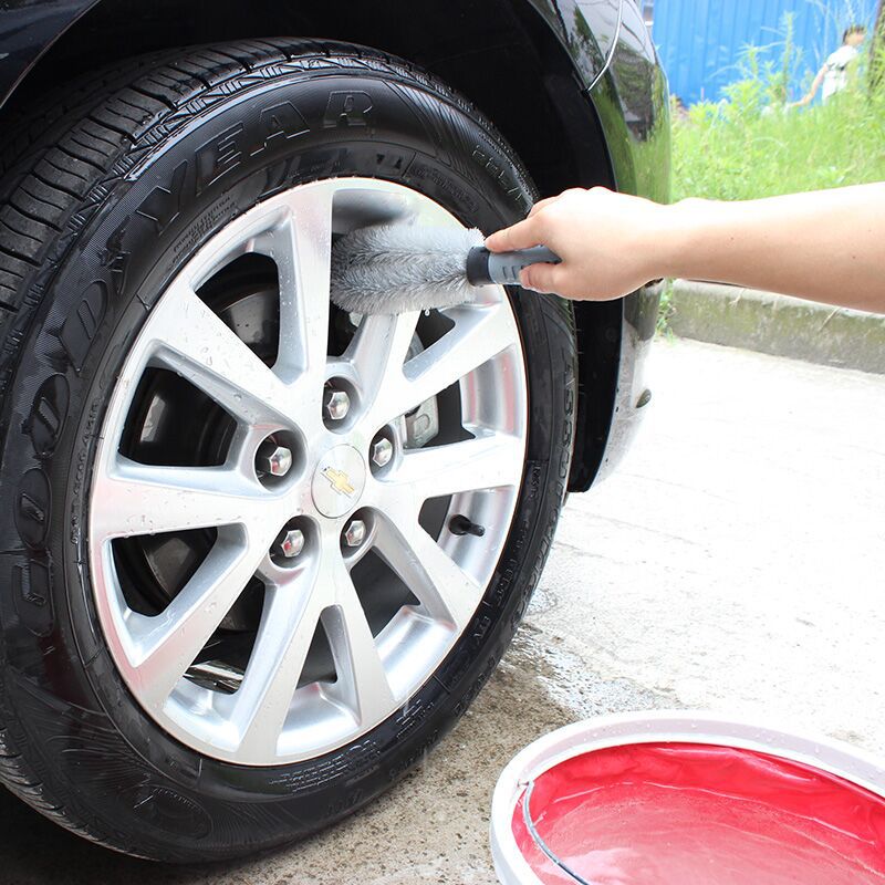 Car Tire Brush Hub Brush Car Wash Tools Cleaning and Cleaning Wheel Rims Strong Decontamination Two-Piece Set