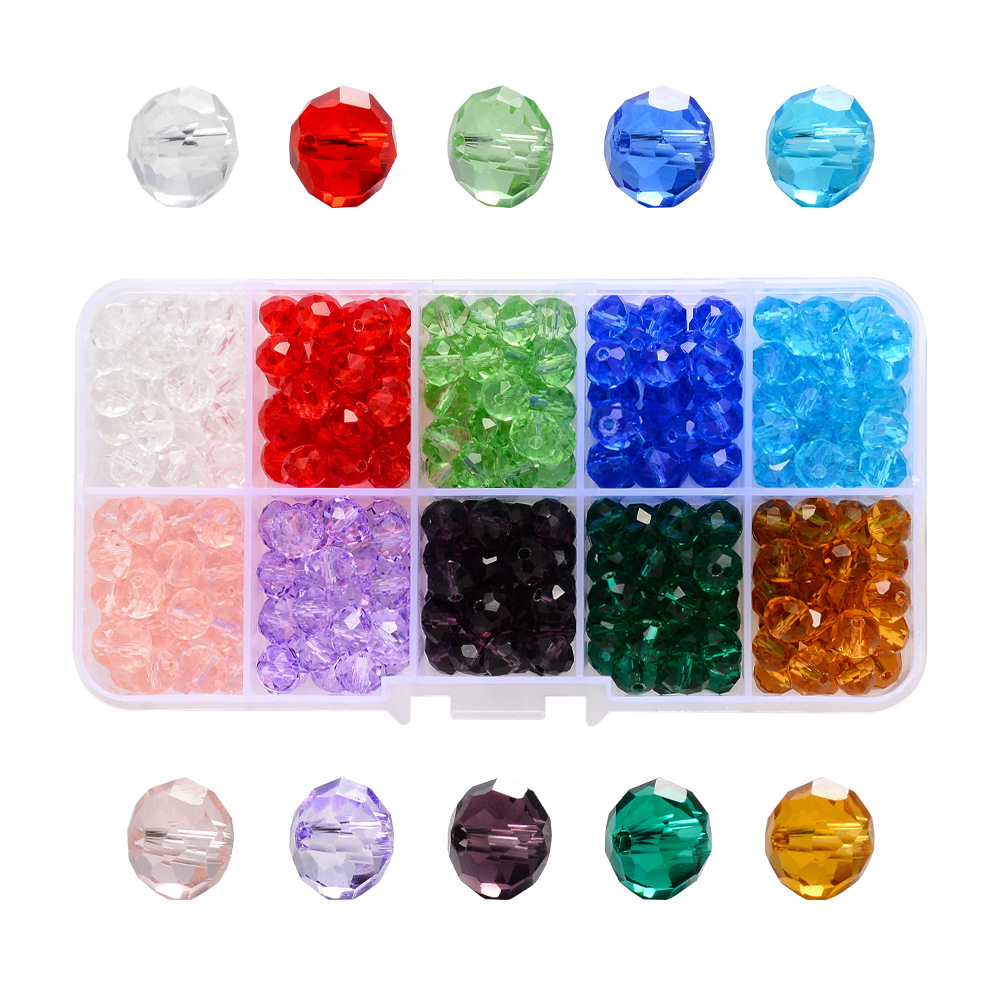 Surface Cutting Beads Glass Beads Bracelet String Beads Material DIY Ornament Accessories Wheel Flat Beads Flat Beads