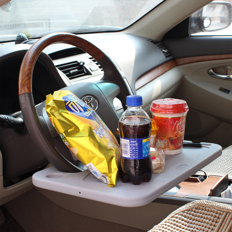Car Multifunction Cup Holder Steering Wheel Card Table Portable Dining Table Laptop Tablet Table