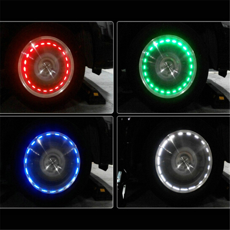 Car Tire Motorcycle Light Solar Led Valve Light Wheel Hub Decorative Light Flash Light Colorful Hot Wheel
