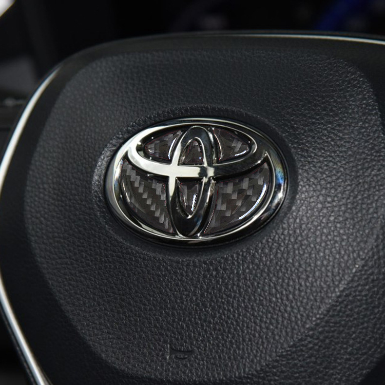Steering Wheel Carbon Fiber Car Badge Sticker Wish Modification Special Front and Rear Standard Decoration Sign Sticker