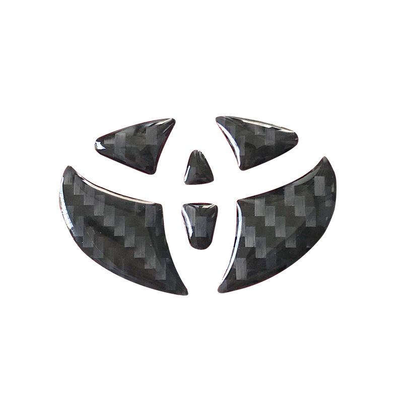 Steering Wheel Carbon Fiber Car Badge Sticker Wish Modification Special Front and Rear Standard Decoration Sign Sticker