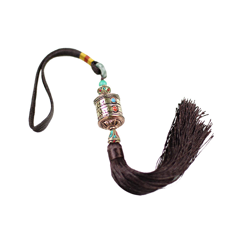 Wholesale Tibetan Jewelry Nepal Handmade Prayer Cylinder Car Decorations Tibet Characteristic Prayer Wheel Car Pendant