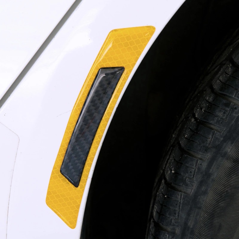 Body Decorative Strip Patch Carbon Fiber Bumper Strip American Standard Wheel Eyebrow Safety Warning Stickers Reflective