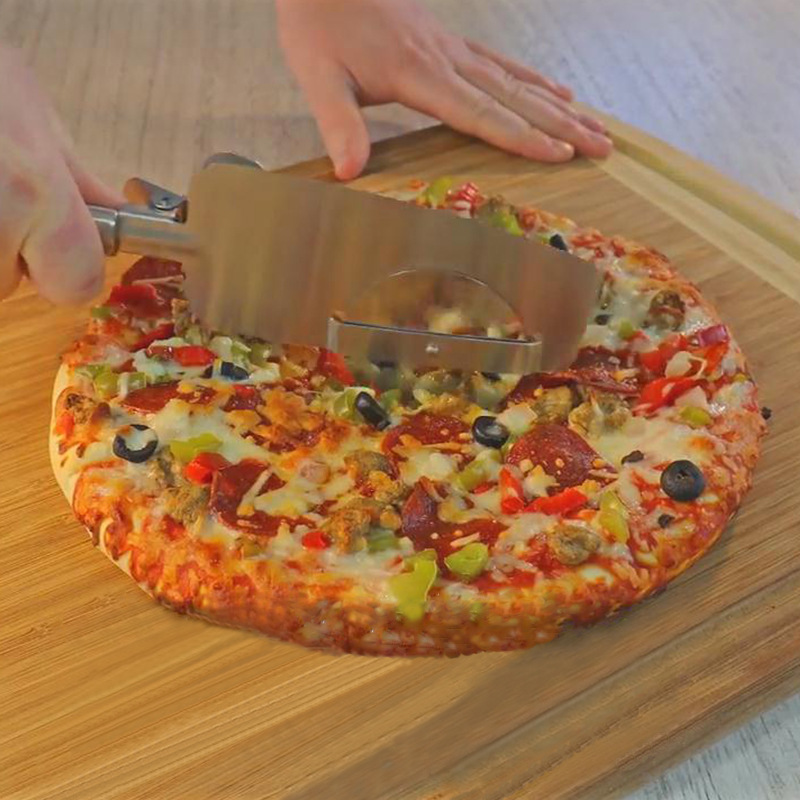 Pizza Cutter Stainless Steel FourinOne Small Clip Bicycle Pizza Cutter Pizza Cut Pizza Wheel Knife