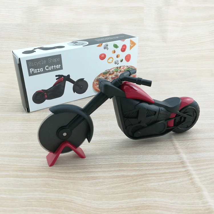 Motorcycle-Type Pizza Cutter Creative Pizza Wheel Roller Cutter Bicycle Pizza Cutter Stainless Steel Pizza Knife