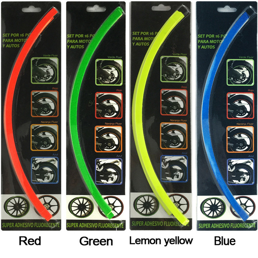Motorcycle Tire Stickers Truck Rim Wheel Hub Stickers Reflective Rim Decorative Stickers 17 18 19-Inch Universal