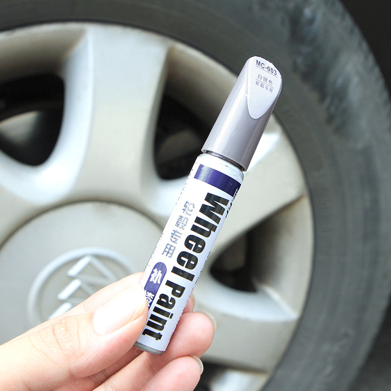 Hub Scratch Paint Repair Pen Aluminum Alloy White Silver Paint Repair Wheel Hub Renovation SelfPainted Wheel Hub Pen