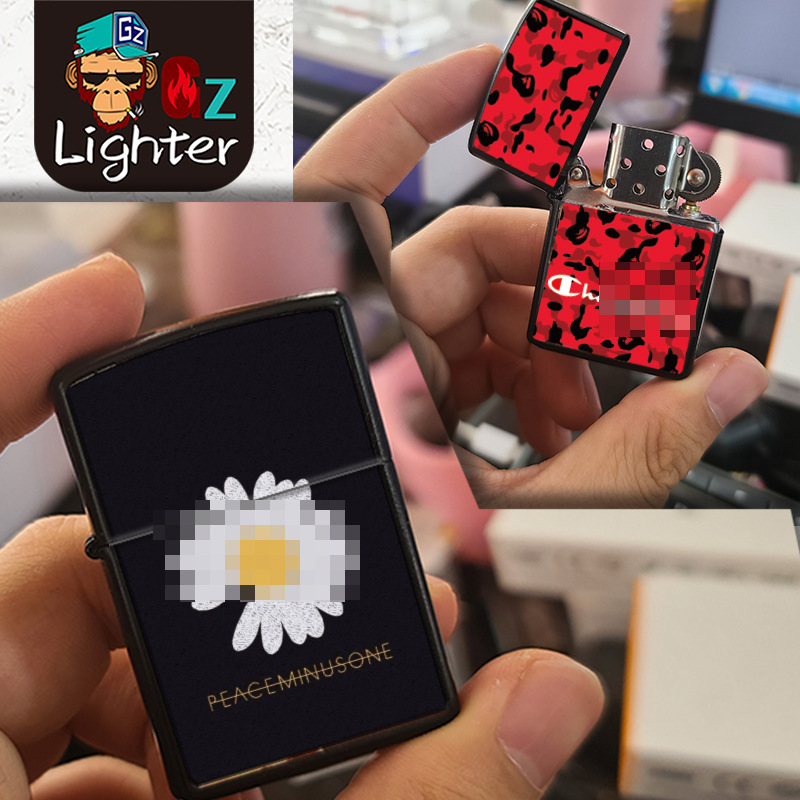 Metal Windproof Kerosene Grinding Wheel Lighter Frosted GD Little Daisy Limited Commemorative Hipster Gift Creative Gift