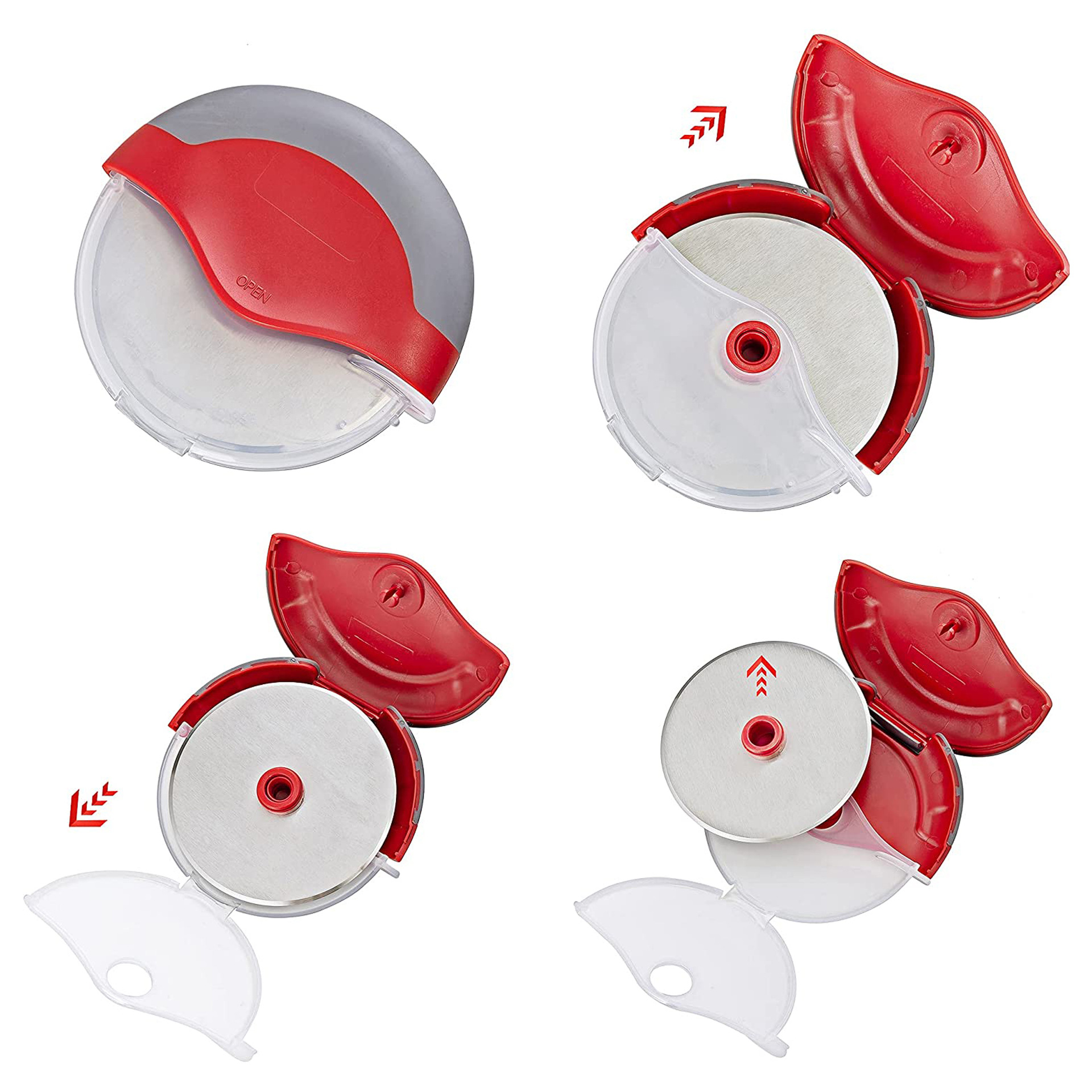 and Washable Pizza Cutter Household Kitchen Gadget Creative round Wheel Knife Stainless Steel Cake Paper Cutter