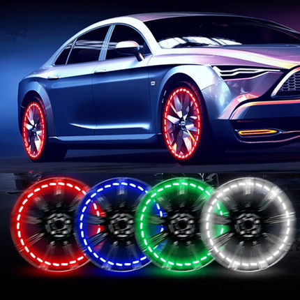 Car Tire Motorcycle Light Solar Led Valve Light Wheel Hub Decorative Light Flash Light Colorful Hot Wheel