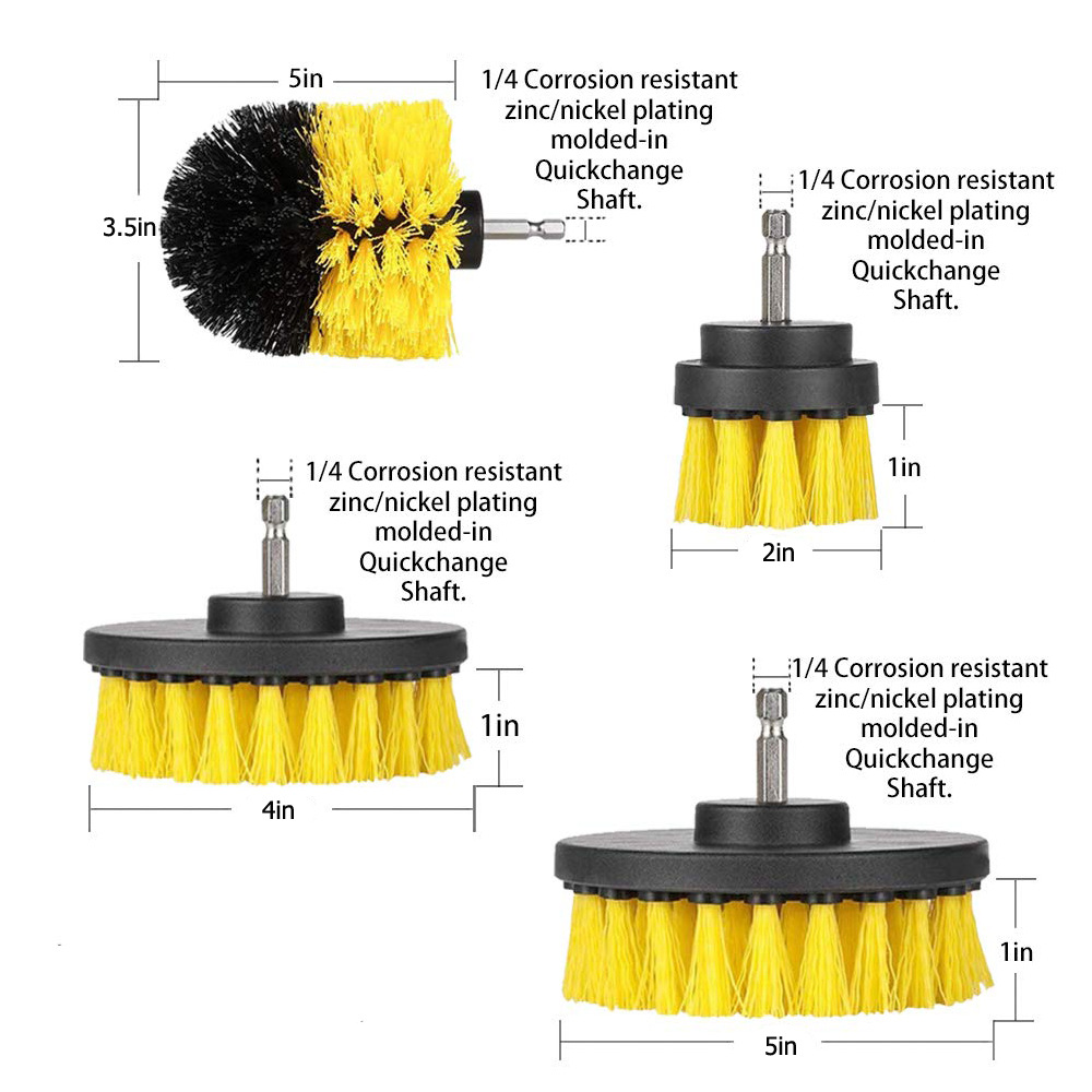 CrossBorder Hot 4Piece Electric Drill Brush Cleaning Brush Electric Drill Bruch Head Set Car Wheel Hub Cleaning Brush