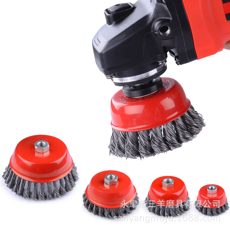 Grinding Tool Twisted Bowl Type Wire Wheels Wire Brush Grinding Tool Abrasive Metal Grinding Rust Removal Paint Removal