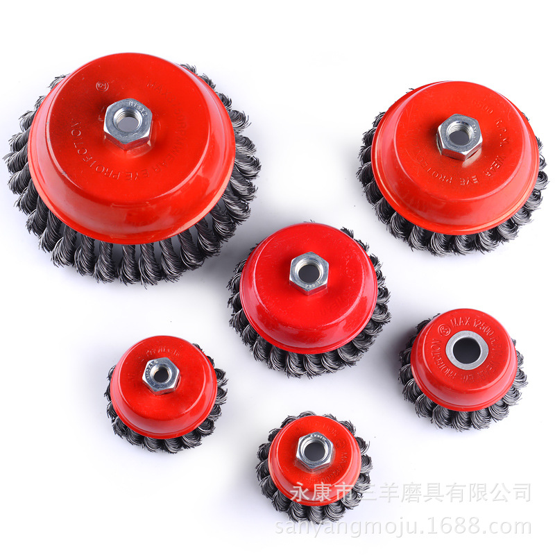 Grinding Tool Twisted Bowl Type Wire Wheels Wire Brush Grinding Tool Abrasive Metal Grinding Rust Removal Paint Removal