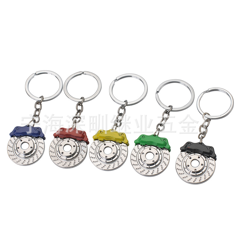Modified Car Key Ring Brake Disc Wheel Hub Metal Keychains Car Modified Disc Brake Key Ring Chain Pendant