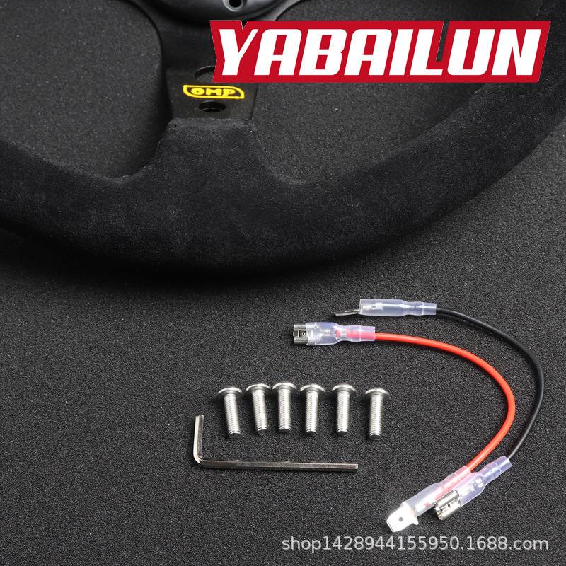 Car Modification OMP Steering Wheel Matte Leather 14Inch350mm Imitation Racing Competition Universal Steering Wheel