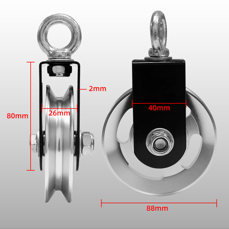 Fitness Equipment Support Pulley Mute Hanging Wheel Homemade DIY Big Flying Bird Pulley Three Head and Back Equipment