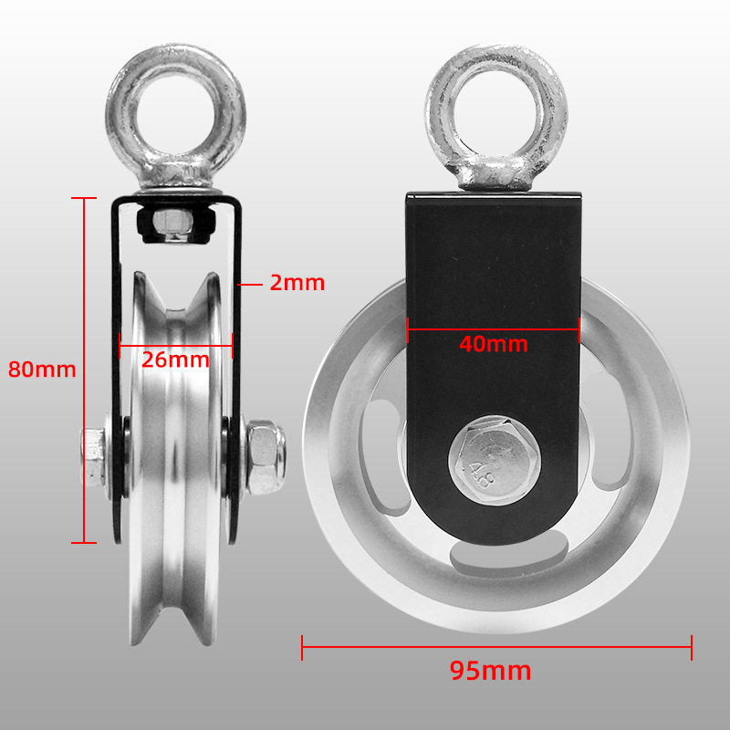 Fitness Equipment Support Pulley Mute Hanging Wheel Homemade DIY Big Flying Bird Pulley Three Head and Back Equipment