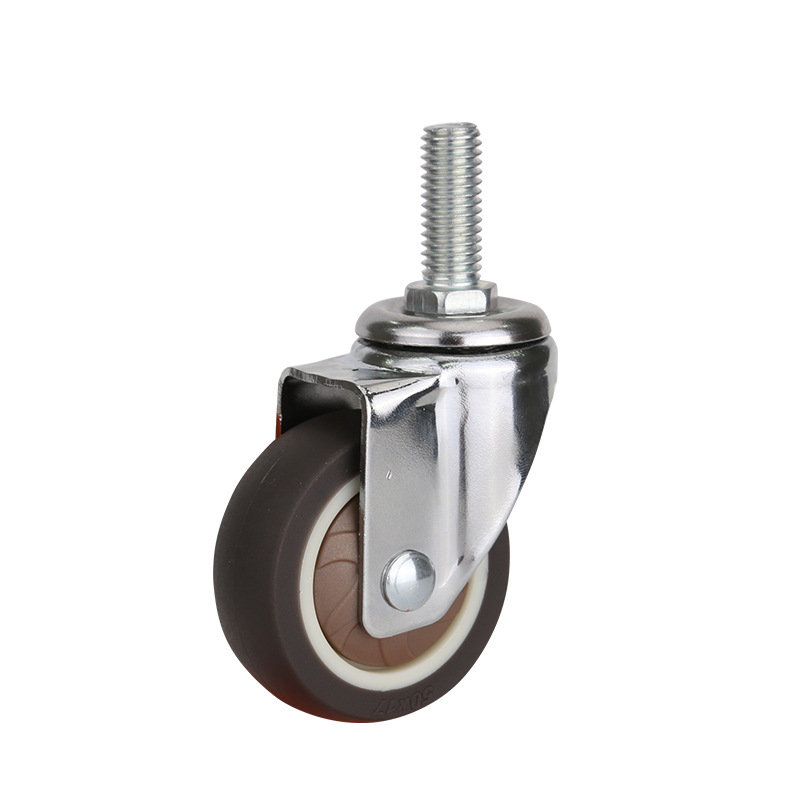 Wholesale Customized Light Plated TPR Casters 1-Inch 1.5-Inch 1.25-Inch 2-Inch Screw Rod Universal Wheel Brake Wheel