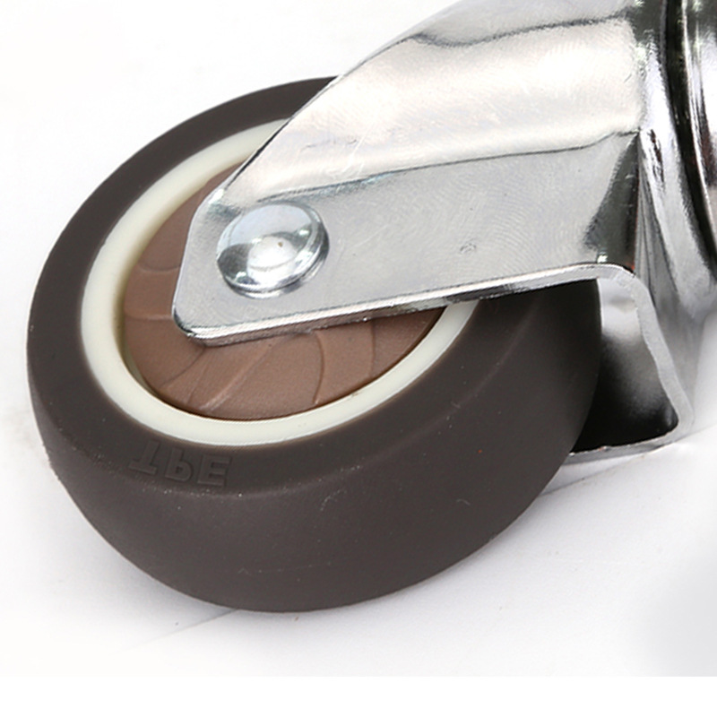 Wholesale Customized Light Plated TPR Casters 1-Inch 1.5-Inch 1.25-Inch 2-Inch Screw Rod Universal Wheel Brake Wheel