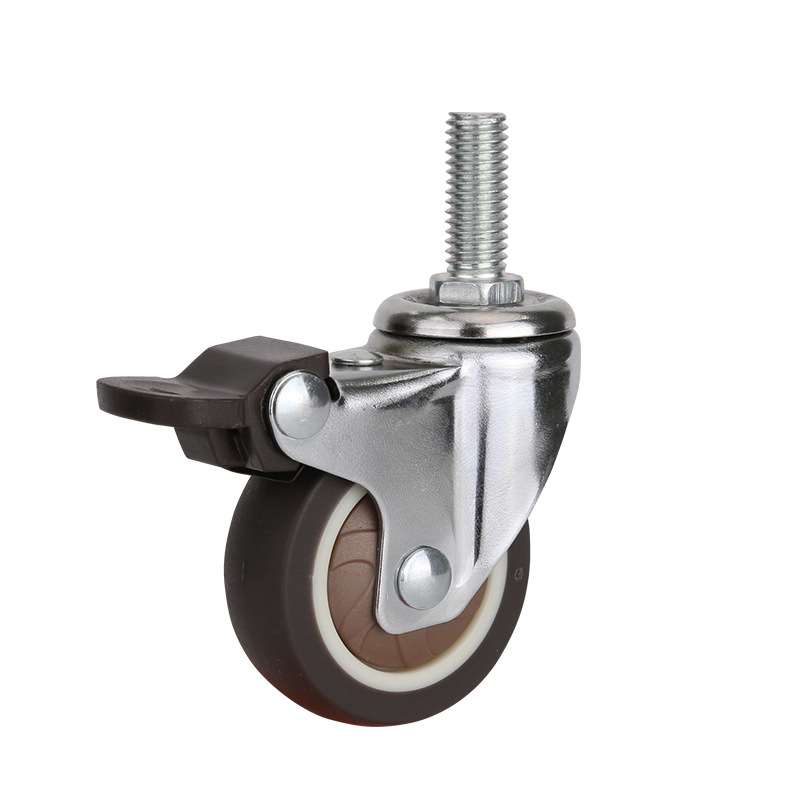 Wholesale Customized Light Plated TPR Casters 1-Inch 1.5-Inch 1.25-Inch 2-Inch Screw Rod Universal Wheel Brake Wheel