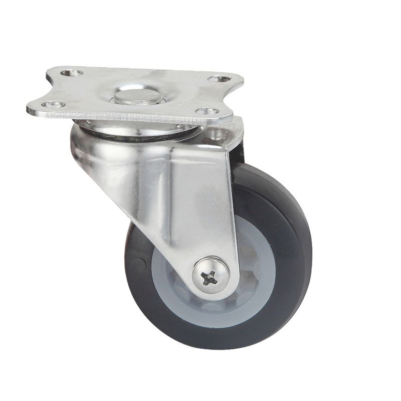 Durable 15Inch 2Inch Stainless Steel TPR ional Small Wheel Light Caster Furniture Track Wheel Sliding Rail ional Wheel