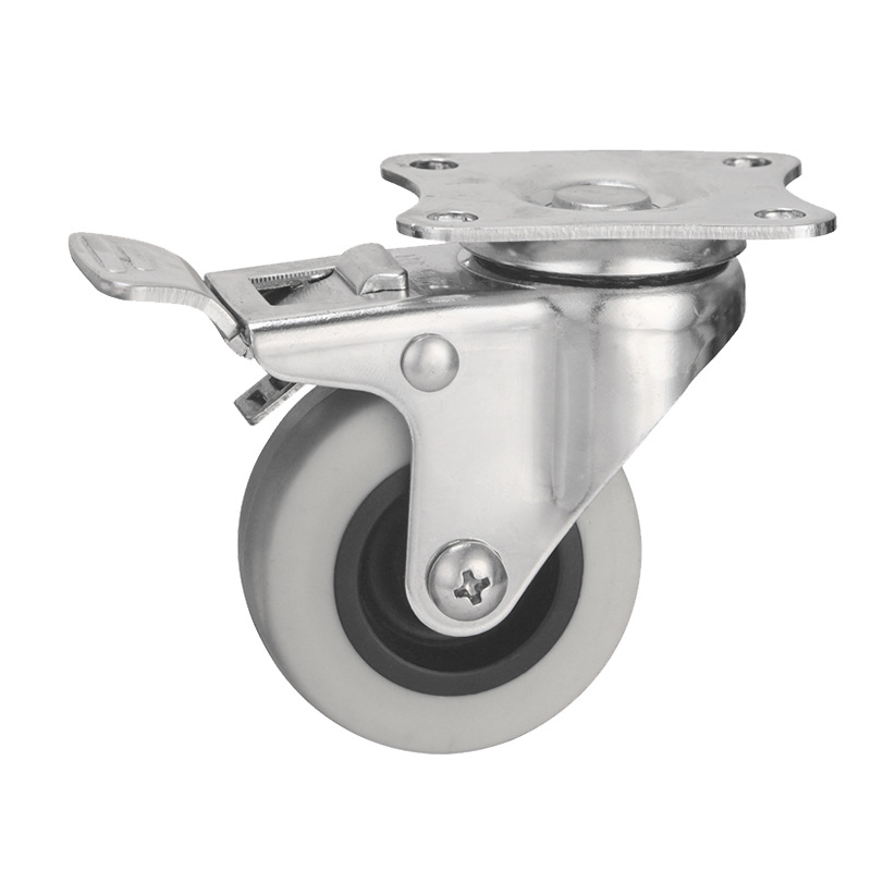 Durable 15Inch 2Inch Stainless Steel TPR ional Small Wheel Light Caster Furniture Track Wheel Sliding Rail ional Wheel