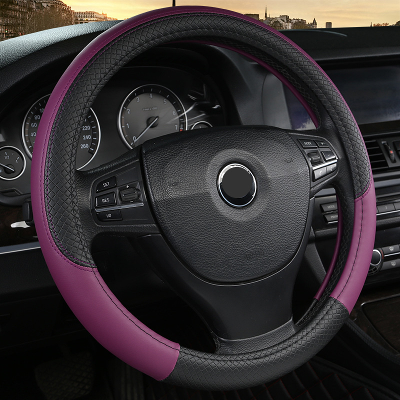 Plaid Four Seasons Universal Car Steering Wheel Cover New Sports Handle Cover Interior Decoration Supplies Jewelry
